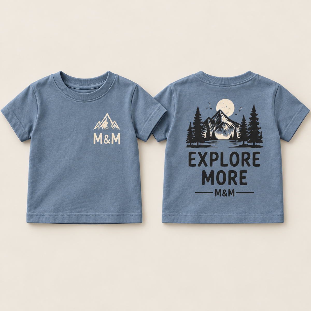 Explore More toddler tee front and back