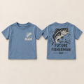 Future Fisherman toddler tee — matching leaping bass on front and back