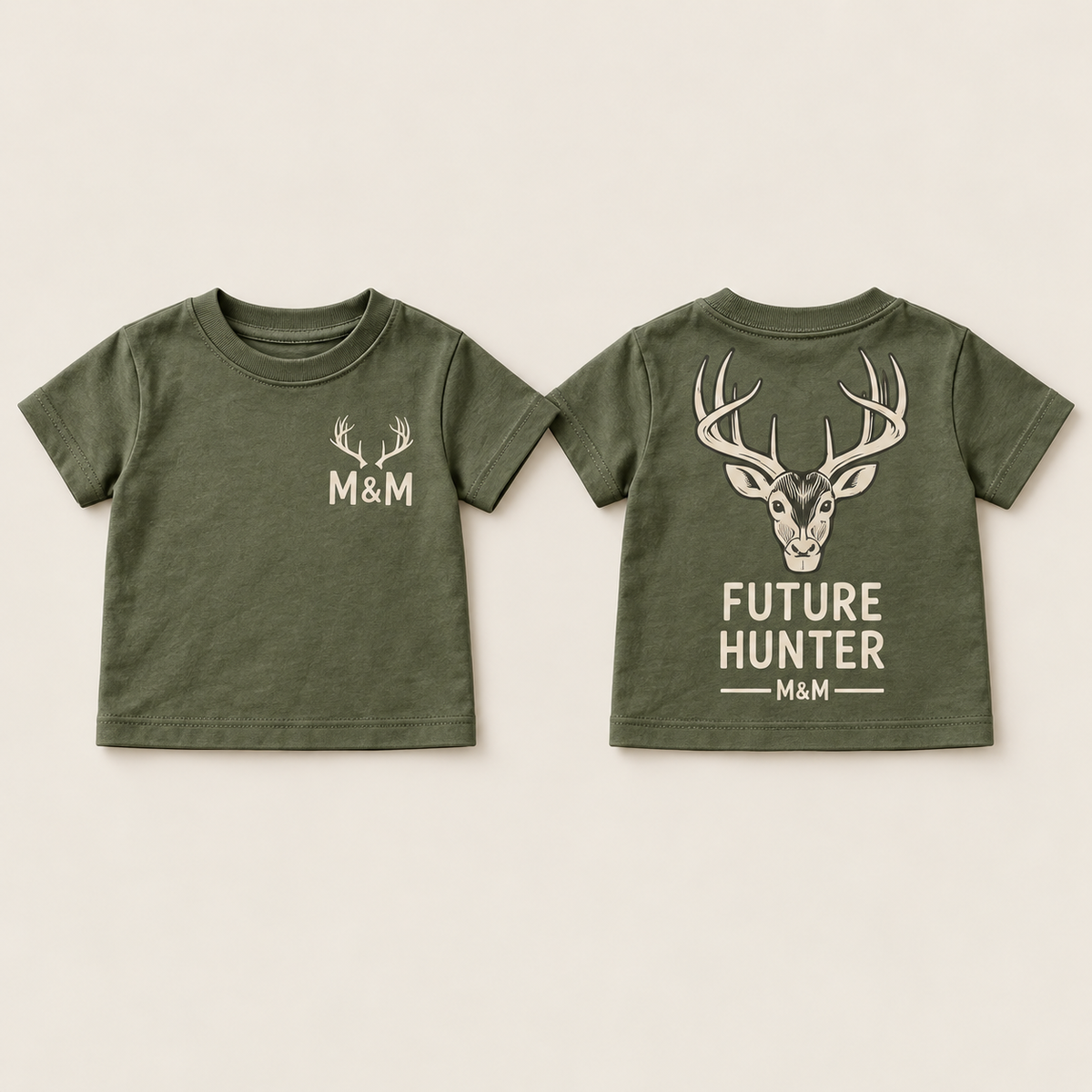 Future Hunter toddler tee — front and back mockup