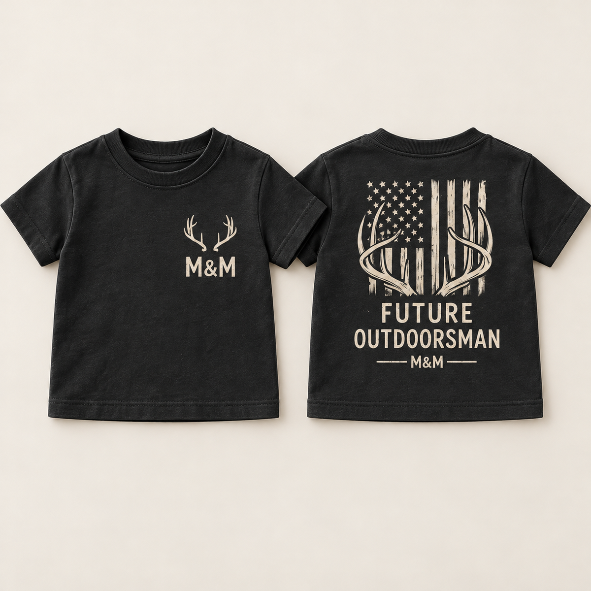 Future Outdoorsman toddler tee front and back