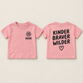 Kinder Braver Wilder toddler tee front and back