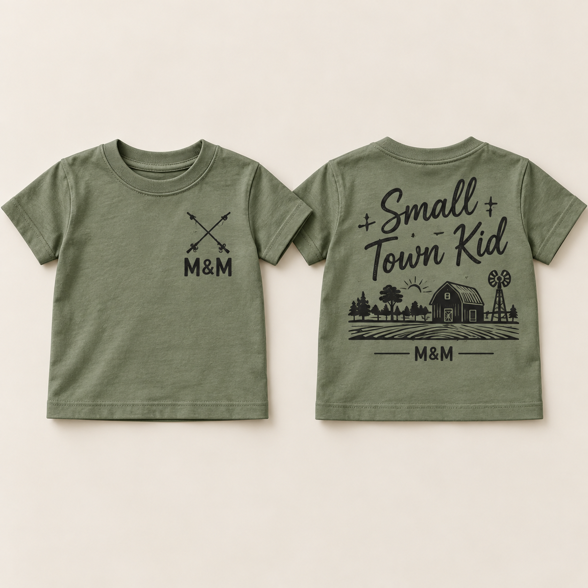 Small Town Kid toddler tee front and back